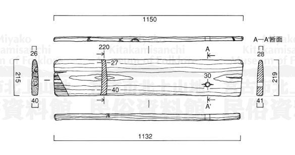 鉄砲堤板　鉄砲堤跳ね木